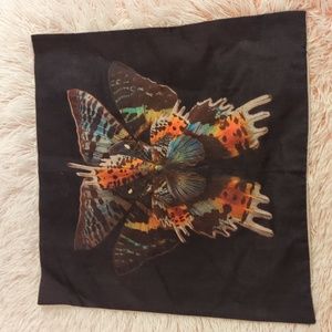 Apple butterfly collage pillowcase, black and colorful
